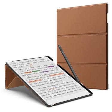 Imagem de MoKo Capa com suporte para Remarkable Paper Pro 2024 de 11,8 polegadas - Capa de couro premium com suporte para caneta, hibernar/despertar automático para o Remarkable Pro de 11,8 polegadas, marrom