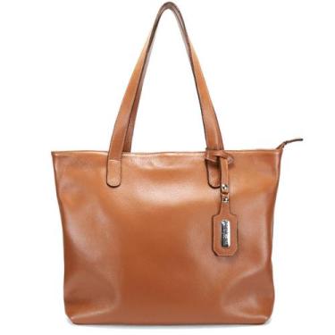Imagem de Bolsa Feminina Sacola Grande em Couro Legitimo Road Seven, Caramelo