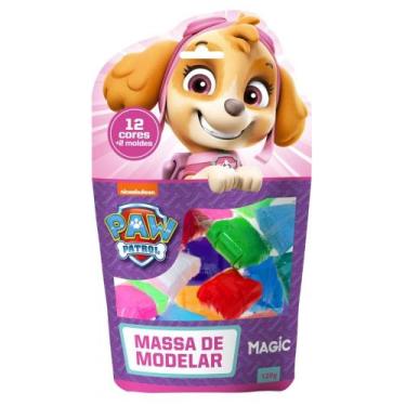 Imagem de Massa de modelar 12 cores 2 moldes Patrulha Canina - rosa - Magic Kids