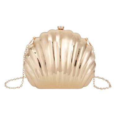 Imagem de Bolsa feminina Seashell Evening Bag Mermaid Chain Strap Clutch Shoulder Bag, P - ouro