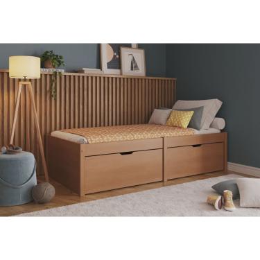 Imagem de Cama Solteiro 2 Gavetas Madeira Maciça Beauty