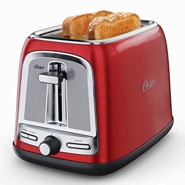 Imagem de Torradeira Oster 2-Slice com tecnologia de torrada avançada, vermelho candy apple