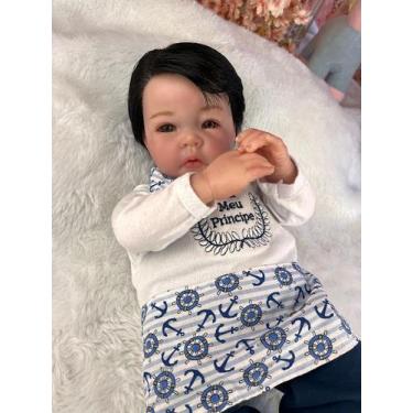 Imagem de Bebê Reborn Menino Realista Corpo de Pano Macio Com Enxoval - Mundo Az