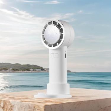 Imagem de Mini Ventilador Portátil Recarregável – Ventilador de Mesa USB com Bateria, 3 Velocidades, Turbo Mode e Base para Celular – Design Compacto e Prático