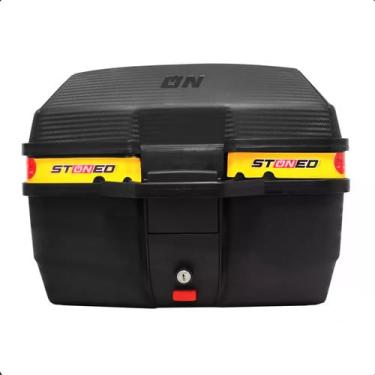 Imagem de Bau Moto Bauleto Stoned 35 Litros C/Base Universal Traseiro Faixa Amarela