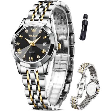 Imagem de Relógio olevs Dainty Two Tone feminino à prova d'água com tâmara