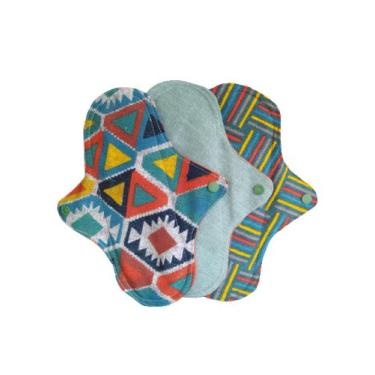 Imagem de Kit de absorventes de pano ecológicos menstrual 100% algodão - Dona Li