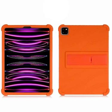 Imagem de QYiiD Capa para iPad Air de 13 polegadas (M3/M2-2025/2024), capa protetora de silicone leve para crianças, à prova de choque macio, capa de silicone com proteção contra quedas de TPU macio, laranja