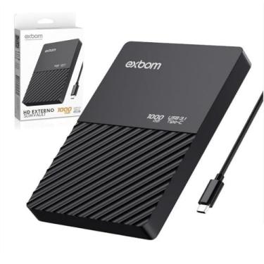 Imagem de HD Externo 1TB 1000GB USB Type C 3.1 Slim Vault Exbom HDE-S1TA