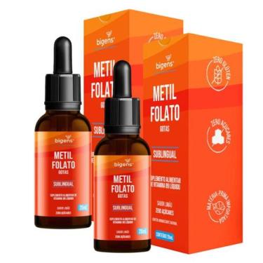 Imagem de 2x Metilfolato Vitamina B9 Bigens Limão 20ml, Limão