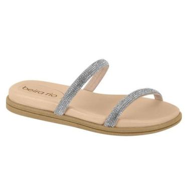 Imagem de Papete beira rio conforto strass 8488.105, Creme cristal, 38