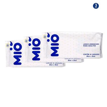 Imagem de Kit 3 UN Lenço Umedecido para Adultos Mió com 40 Unidades