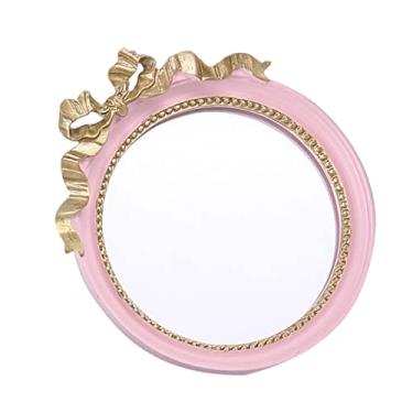 Imagem de TLTDSMY 3 peças de espelho de nó de princesa com laço mini pequeno acessório de maquiagem para casa ao ar livre e viagens espelho de maquiagem para acessórios cosméticos maquiagem flores