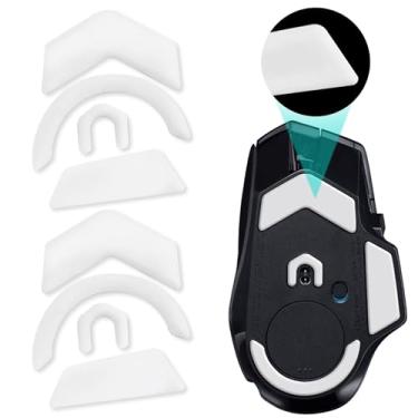 Imagem de Yenblow Pacote com 2 adesivos deslizantes para mouse G502 X com fio/sem fio, tapete de patins de vidro macio resistente ao desgaste compatível com substituição de pés de mouse Logitech (patins de