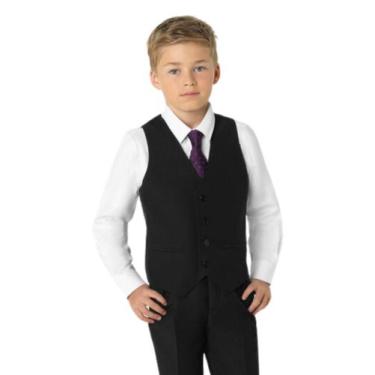 Imagem de Colete Social Slim Infantil Diversas Cores - Yunity, Preto, 14