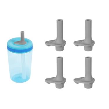 Imagem de 4 peças de válvula de mordida de substituição para garrafa de água Zak Designs Kelso de 425 g, bocal de silicone durável, pontas de canudo sem BPA, acessórios para copos Zak Kids (cinza)