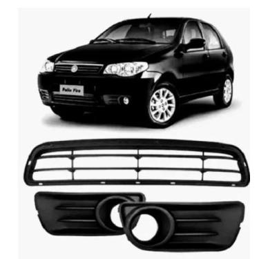 Imagem de Grade Parachoque Dianteiro Central Palio 2010 a 2020 Preto - TOP