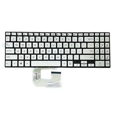 Imagem de GinTai Teclado de laptop retroiluminado EUA para Asus Q505 Q505UAR Q525UAR Q525UA UX561 UX561UAR UX561UA UX561UN Q505UA SN6570BL AEBKKU00070(prata)