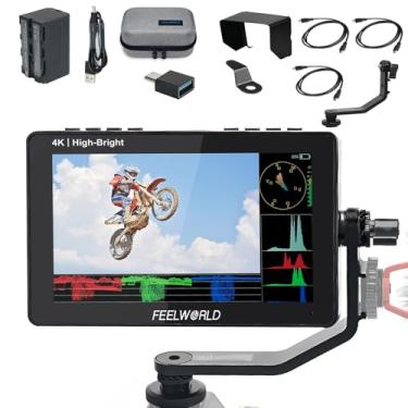 Imagem de FEELWORLD F5 Pro X 14.0 cm 1600nits monitor de campo de câmera 4K de alto brilho | Bateria F970 (porta de carregamento tipo C) | Toque/forma de onda/LUT 3D | Entrada HDMI tipo c | Kit de monitor de