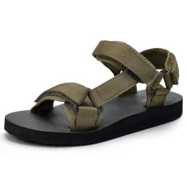 Imagem de ZOOMCO Sandália feminina de caminhada, casual, leve, com suporte de arco, tapete de ioga, palmilha para esportes ao ar livre, sapatos de praia, Verde militar, 40