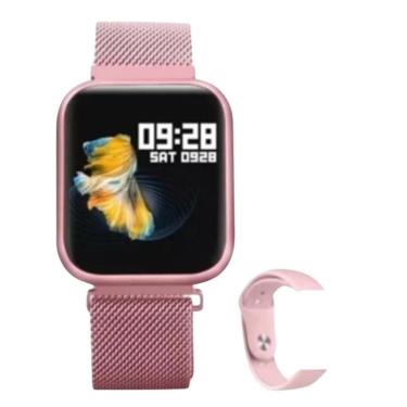Imagem de Relógio Rosa Smartwatch P70 + Pulseiras Silicone