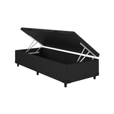 Imagem de Baú Solteirão Corino Preto 108 x 198 Blindado