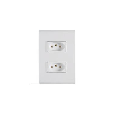 Imagem de Conjunto 4x2 Com 2 Tomadas 2p+t Tramontina 20 A 250 V Liz Branco Tramontina