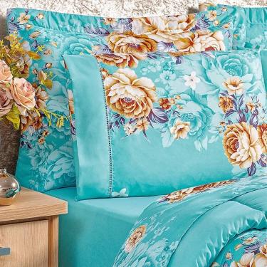 Imagem de Kit Edredom Estampado Micropercal 200 Fios Naturale Queen 03 Peças - Jasmine