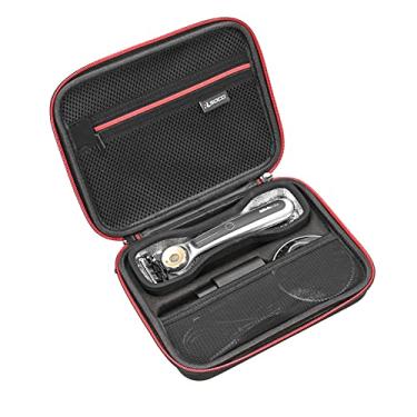 Imagem de RLSOCO Estojo para lâmina de barbear aquecida Gillette Labs, com espaço para cabo da lâmina, lâminas de reposição e base de carregamento, estojo de viagem - Preto (apenas capa)