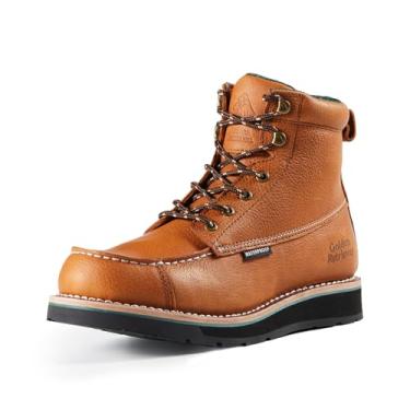 Imagem de Golden Retriever Botas De Trabalho Masculinas 6'' Com Biqueira Composta, À Prova D'Água, Sola Anabela Resistente A Óleo E Deslizamento, Couro Goodyear, Resistentes Para Construção Industrial, Proteç