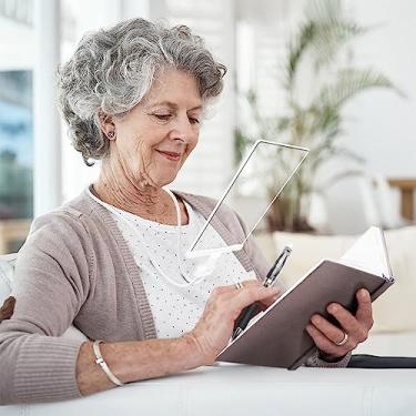 Imagem de NZQXJXZ Lupa 5X Mãos Livres, Pescoço De Ganso Flexível, Página Inteira, 8" X 5,5", Grande Para Leitura, Reparo Desgaste No Pescoço, Costura, Baixa Visão, Idosos