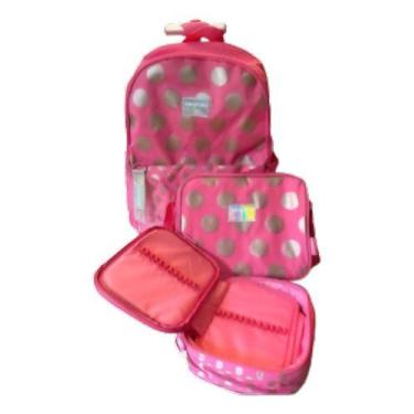 Imagem de Mochila De Rodinhas Com Lancheira E Porta Lápis - Napolestore, Rosa