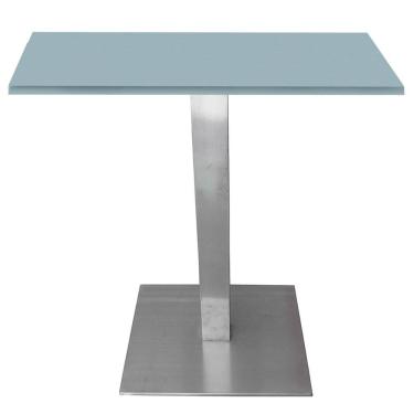 Imagem de Mesa Quadrada Alpha Inox Prata 73,50 Cm (altura) Tampo Mdp Quadrado 60 Cm Cinza (larg)