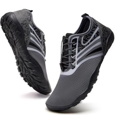 Imagem de WateLves Water Shoes – Meias aquáticas de secagem rápida para surfe, piscina, ioga, hidroginástica, Xc cinza escuro, 11 Women/9.5 Men