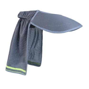 Imagem de Esquirla Capacete rígido para proteção solar e pescoço, viseira para chapéu, fácil de usar, confortável, aba larga, viseira para com aba de pescoço para, Cinza 40cmx50cm