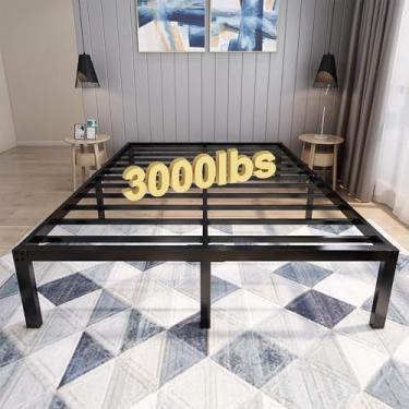 Imagem de Moldura de cama de plataforma de 45MinST de 45,7 cm/base de colchão de montagem fácil/lâmina de aço resistente de 3000lbs/sem ruído/sem necessidade de mola de caixa, Twin/Full/Queen/King/Cal King (Full)