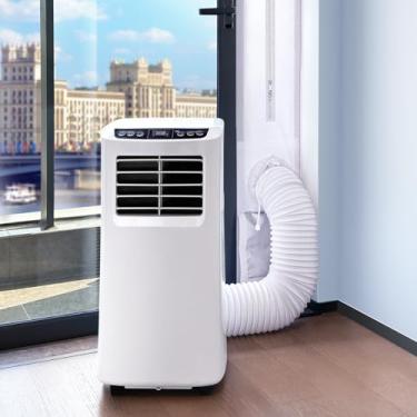 Imagem de LOVIGA Kit de ventilação de porta deslizante para CA portátil, kit de vedação 100% de vedação para ar condicionado e secador portátil, comprimento ajustável de 22 x 238 cm, suporte de mangueira dupla