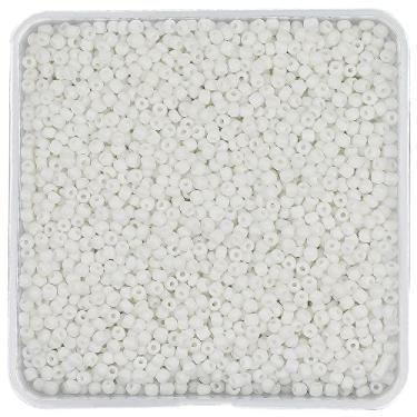 Imagem de Contas de semente de 3 mm opacas brancas cerca de 5000 peças/150 gramas 8/0 pequenas contas de artesanato para colares de pulseira DIY suprimentos para fabricação de joias (branco - tamanho 3 mm)