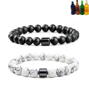 Imagem de NIQIPOK Pulseira Glame antiálcool, pulseira Glame International, antiálcool, conta GM para reduzir o desejo de beber, joias para mulheres e homens, ajuda a aliviar a ansiedade, frustração