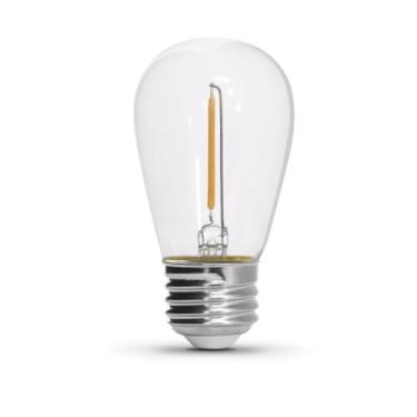 Imagem de Kit com 10 - Lâmpada de Filamento Bolinha S14 E27 LED 1W Âmbar Amarelada Branco Quente Para Varal de Luzes Externo