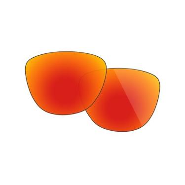 Imagem de Fiskr Lentes polarizadas de substituição compatíveis com óculos de sol Oakley Frogskins XS OJ9006 53 mm, resistente a impactos e ajuste perfeito, Vermelho fogo, Tamanho �nico