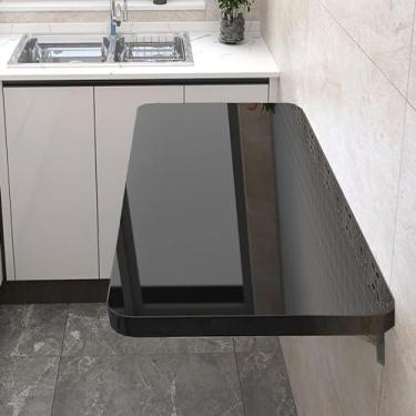 Imagem de Mesa Flutuante Dobrável De Parede Branca Para Pequenos Espaços - Mesa Dobrável De Lavanderia, Mesa De Folha Caída - Cozinha & Jantar - Solução De Economia De Espaço, 001, 60x50cm/24x20in