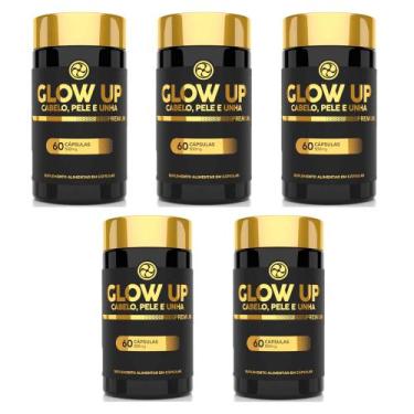 Imagem de Kit 5 Glow UP Cabelo Pele e Unha Premium 500mg 5x60 cps Floral Ervas -