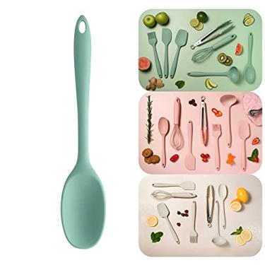 Imagem de Colher Talher Culinário Silicone Espátula Utensílio Cozinha - CO 200 Ou - Verde Menta