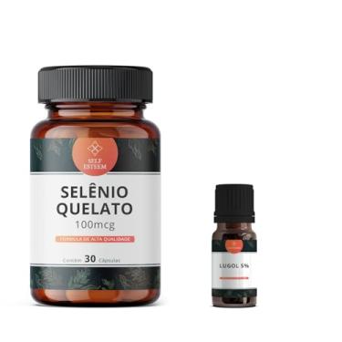 Imagem de Lugol 5% Iodo Inorgânico 30ml e Selênio Quelato 100mcg 30 Cápsulas