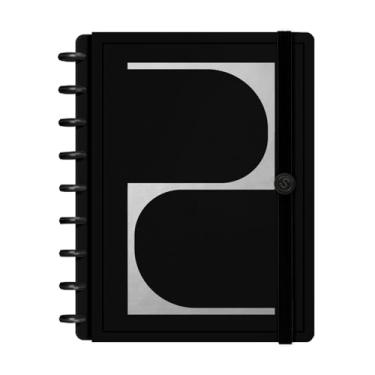 Imagem de Caderno de Disco ISCOOL Capa Dura Monograma Minimal Perfil M Preto Letra (Letra Z)