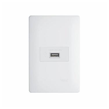 Imagem de Tomada Usb Fame Habitat 15W Com Placa 4X2 Branca