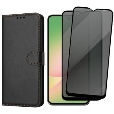 Imagem de Capa Capinha Carteira Para Galaxy A56 Capinha Flip Case + 2 Películas De Vidro 3D Privacidade Anti Spy