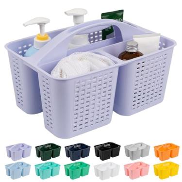 Imagem de Tiawudi Organizador de chuveiro portátil, organizador de organizador com alça, cesta de chuveiro de plástico, sabonete, xampu, suprimentos de cabelo e produtos de beleza, organizador de suprimentos de