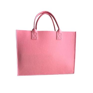 Imagem de DxXU SewLife 1 bolsa de feltro para mercearia, bolsa portátil grande, reutilizável, para lembrancinhas de festa, academia, praia, artesanato DIY (1. Rosa)